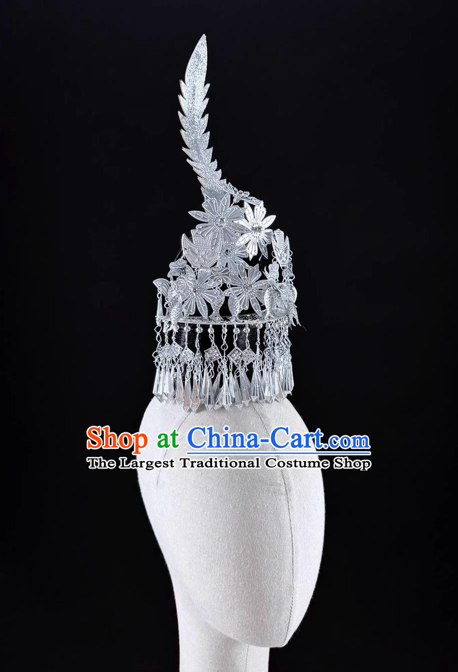Ethnic Minority Miao Headdress Xiang Jin Lin Jin Se Dance Headpiece Miao Combination Performance Hair Jewelries