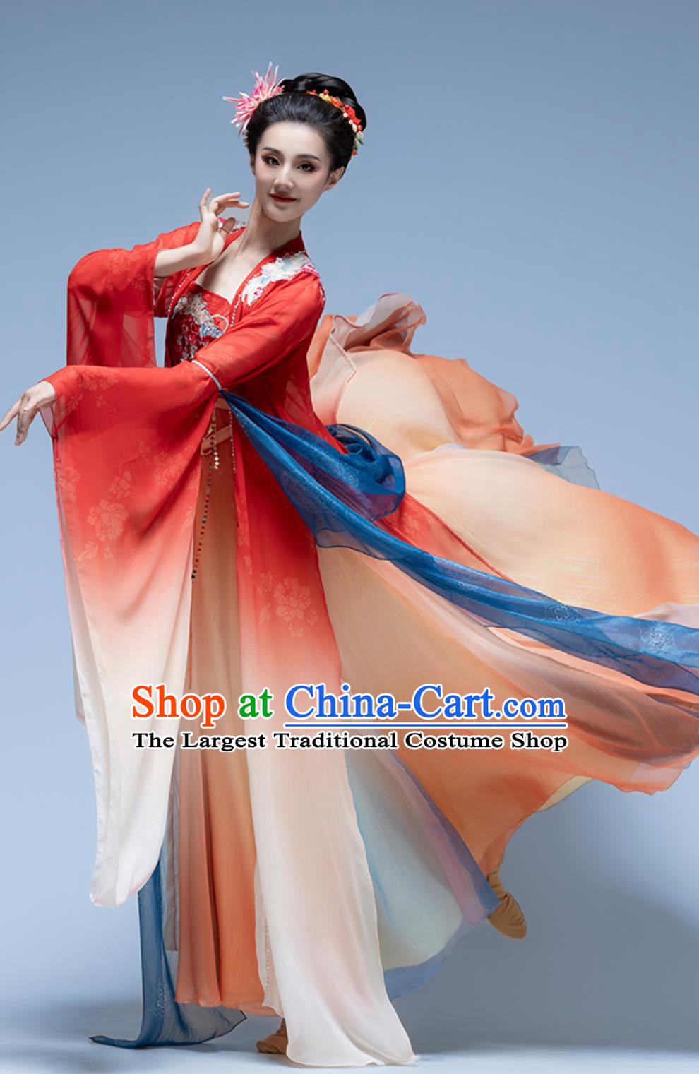 Tang Style Large Sleeve Gown Han Tang Dance Costume Classical Dance Chinese Style Wide Sleeve Performance Clothing
