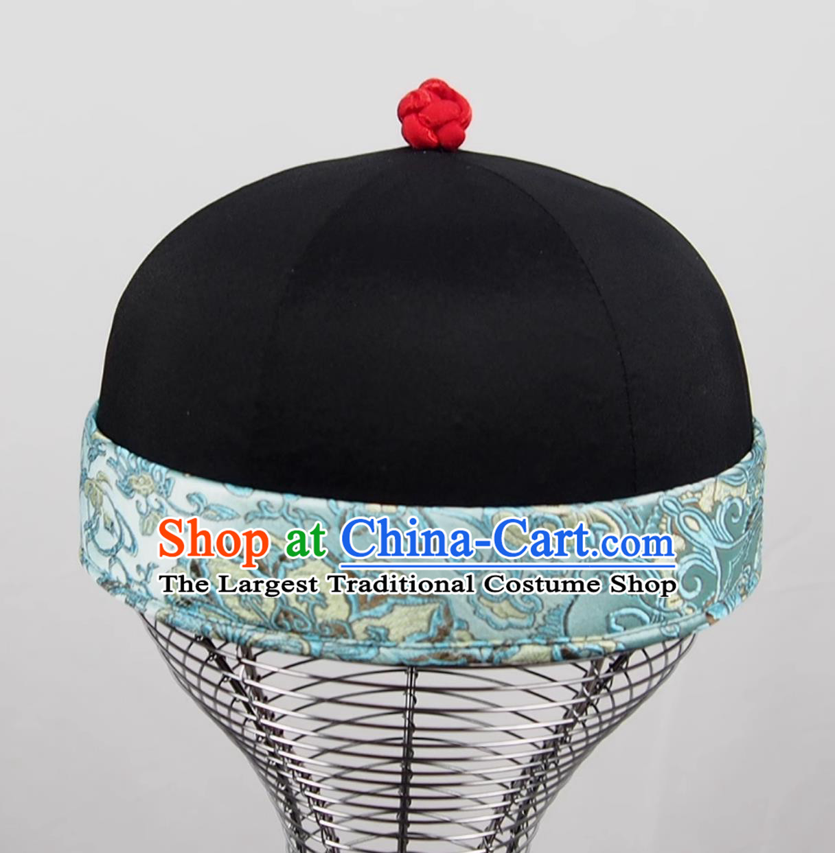 Chinese Qing Dynasty Skullcap Six United Hat Ancient Landlord Hat Mens Stage Performance Headwear