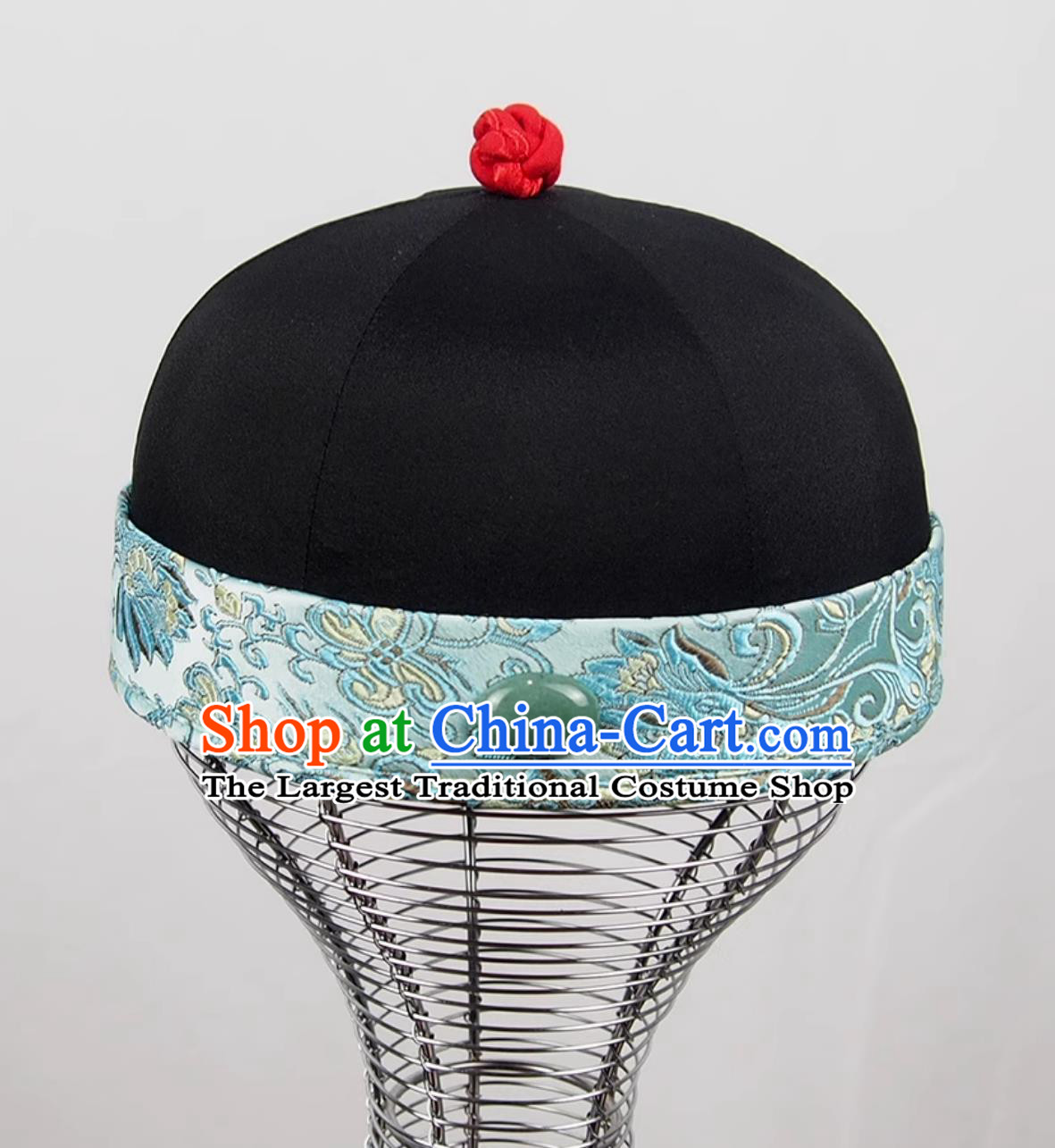 Chinese Qing Dynasty Skullcap Six United Hat Ancient Landlord Hat Mens Stage Performance Headwear