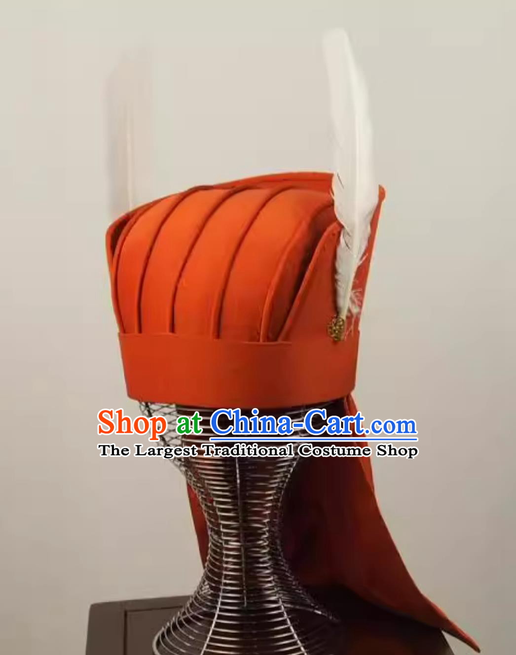 Han Dynasty Twin Pheasant Tail Crown Chinese Three Kingdoms Military Official Headgear Ancient Warrior Helmet Stage Performance Headdress