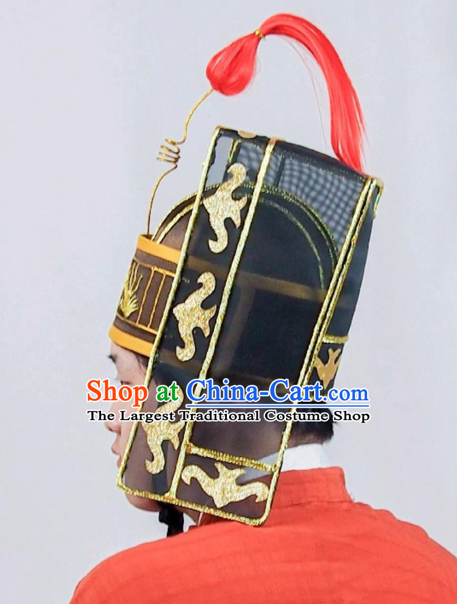 Chinese Song Dynasty Golden Cicada Crown Marten Fur Crown Five Ridge Official Hat Confucian Sacrificial Ceremony Headdress