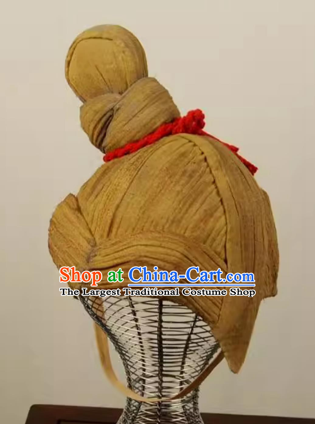 Chinese Warring States Soldier Earthy Yellow Helmet Qin Dynasty Terracotta Warrior Headgear Cuju Polo Performance Hat