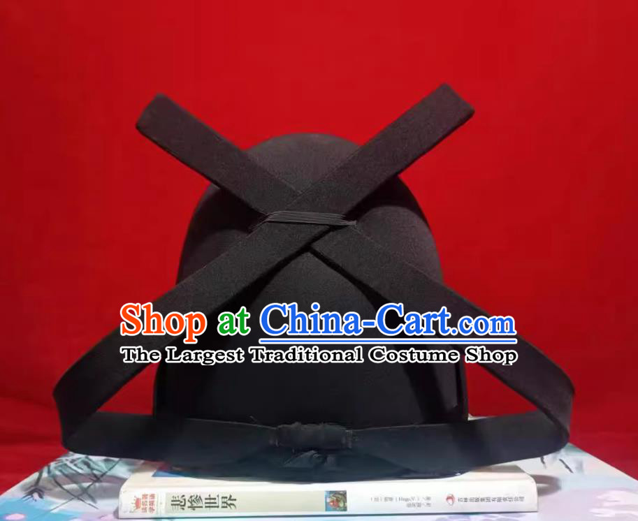 Traditional Chinese Hanfu Headwear Tang Dynasty Qianniuwei Crossed Feet Headgear Imperial Guard Historical Replica Helmet