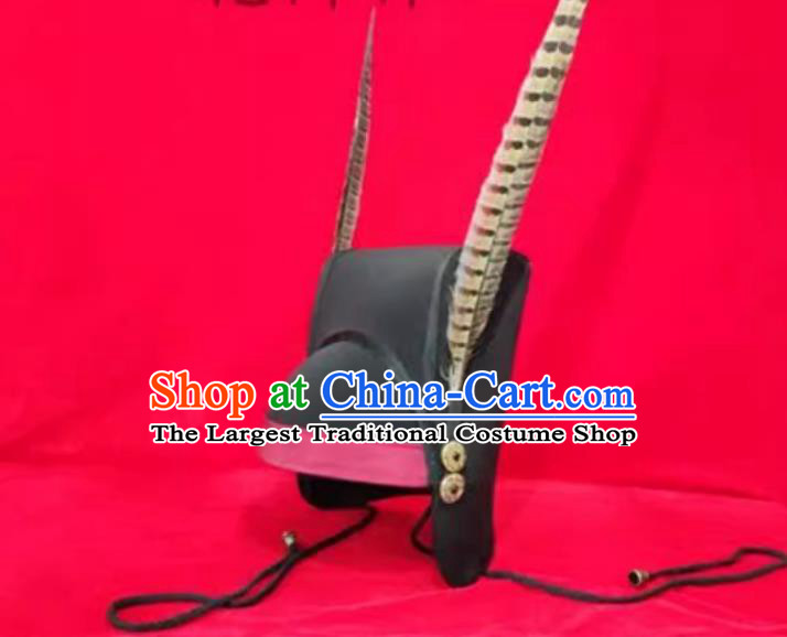 Han Dynasty Military Official Helmet Wu Bian Da Guan Traditional Chinese Armor Hat Hanfu Headwear