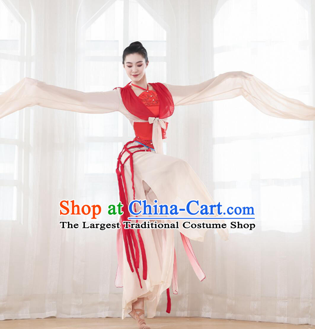 Chinese Classical Dance Costume Women Shengshi Yange Performance Dress Traditional Han Tang Dynasty Water Sleeve Outfit