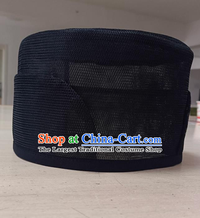 Flat Top Hat Monk Headpiece Zhigong Scarf Traditional Chinese Hanfu Headwear