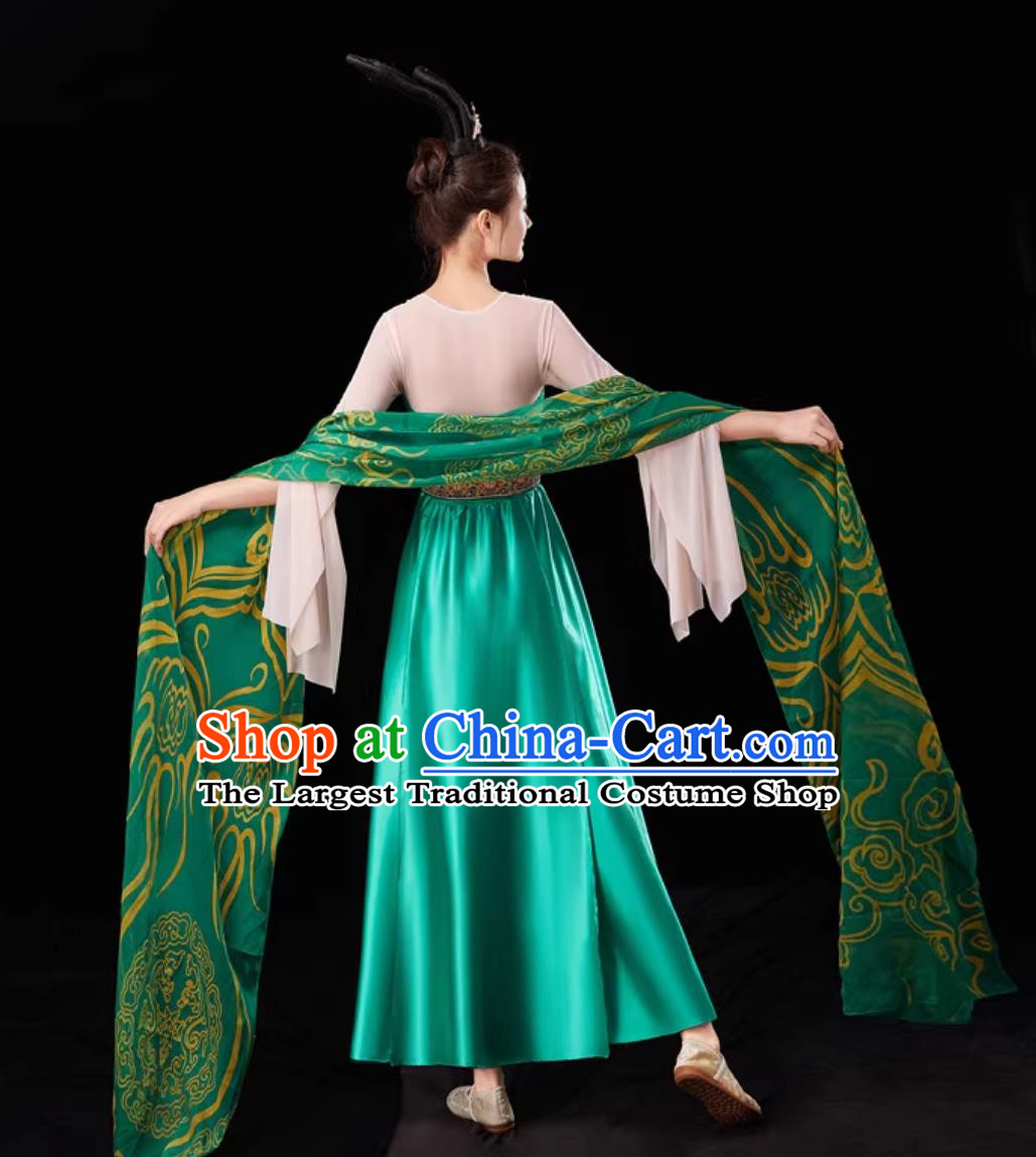 Beauty Dance Costume Chinese Classical Performance Dress Women Tang Dynasty Hanfu Green Hezi Qun