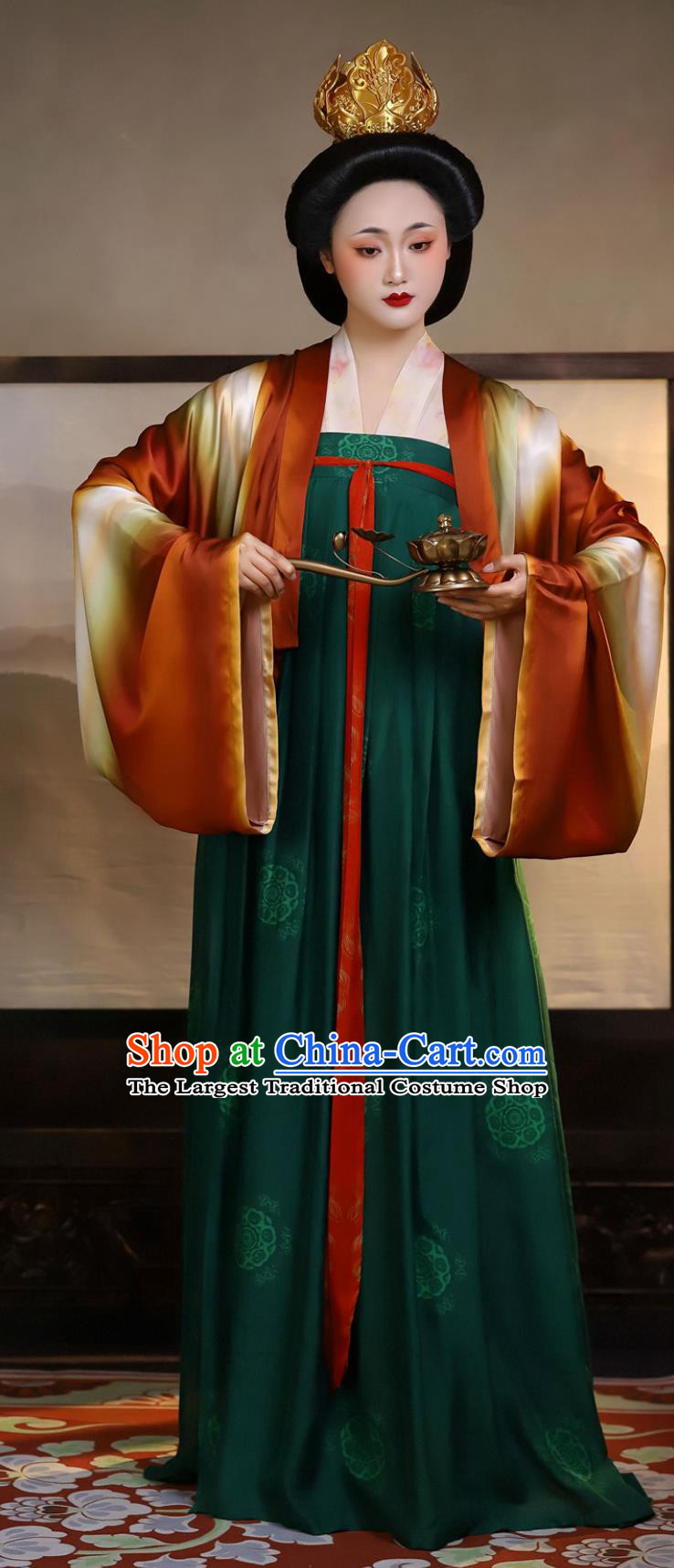 Hanfu Custom Tang Dynasty Famen Temple Silk Short Blouse High Waisted Dress Ruqun Complete Set