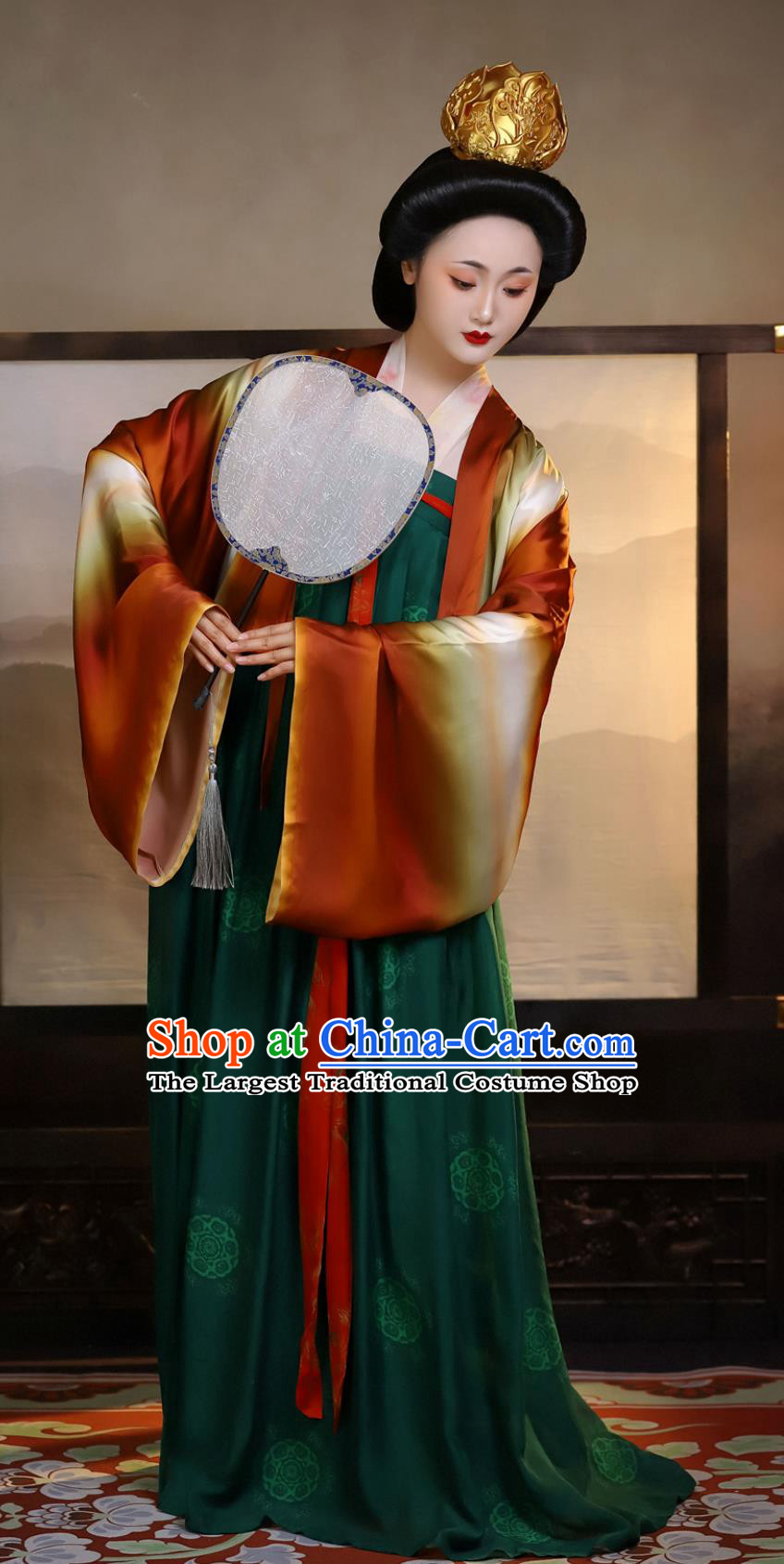 Hanfu Custom Tang Dynasty Famen Temple Silk Short Blouse High Waisted Dress Ruqun Complete Set