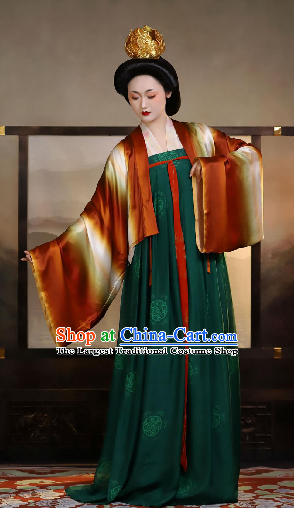 Hanfu Custom Tang Dynasty Famen Temple Silk Short Blouse High Waisted Dress Ruqun Complete Set