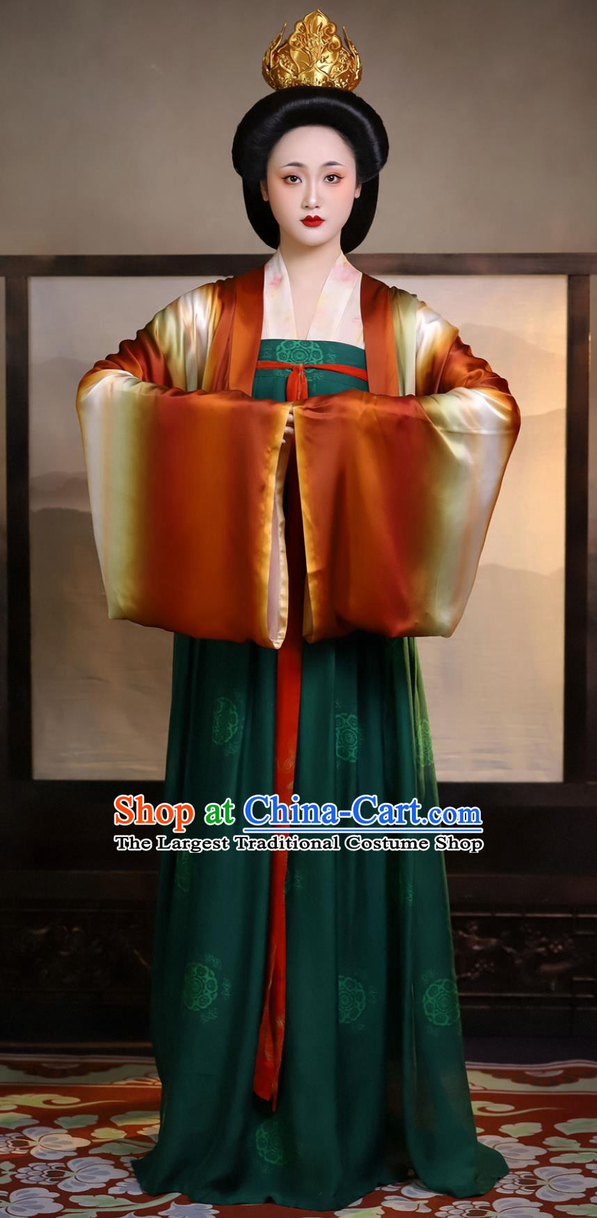 Hanfu Custom Tang Dynasty Famen Temple Silk Short Blouse High Waisted Dress Ruqun Complete Set