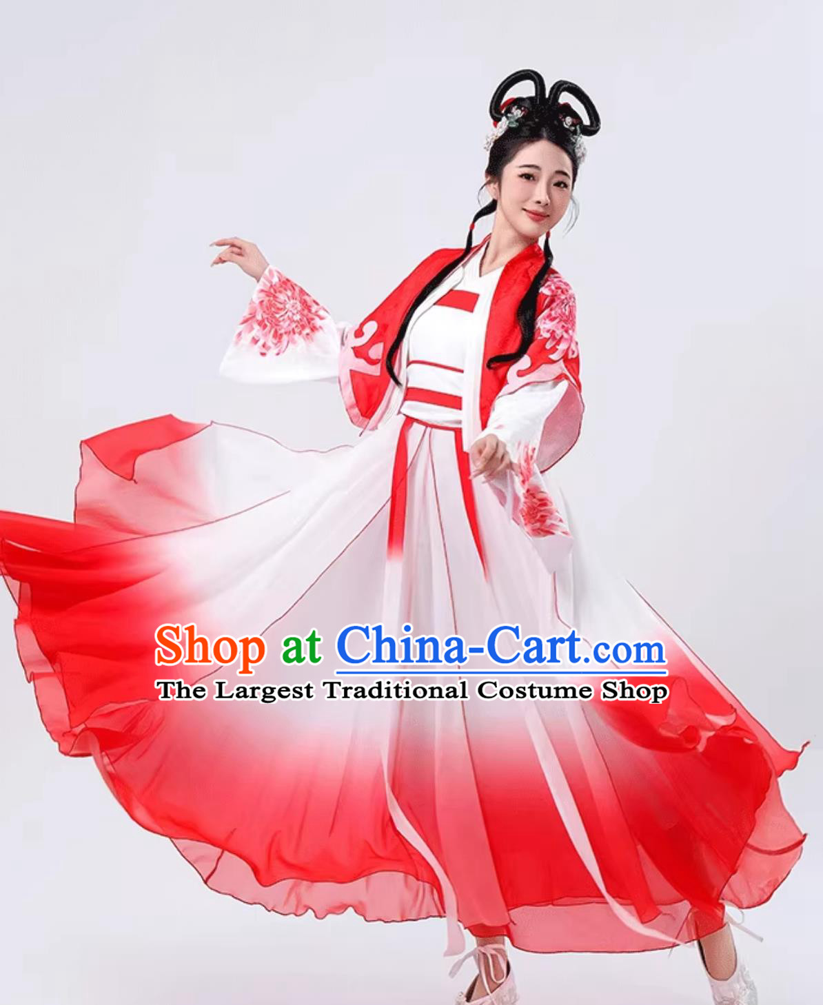 Chinese Han Tang Flower Hairpin Group Dance Classical Performance Costume Divine Horse Auspicious Clouds Henan Spring Gala Dance Clothing