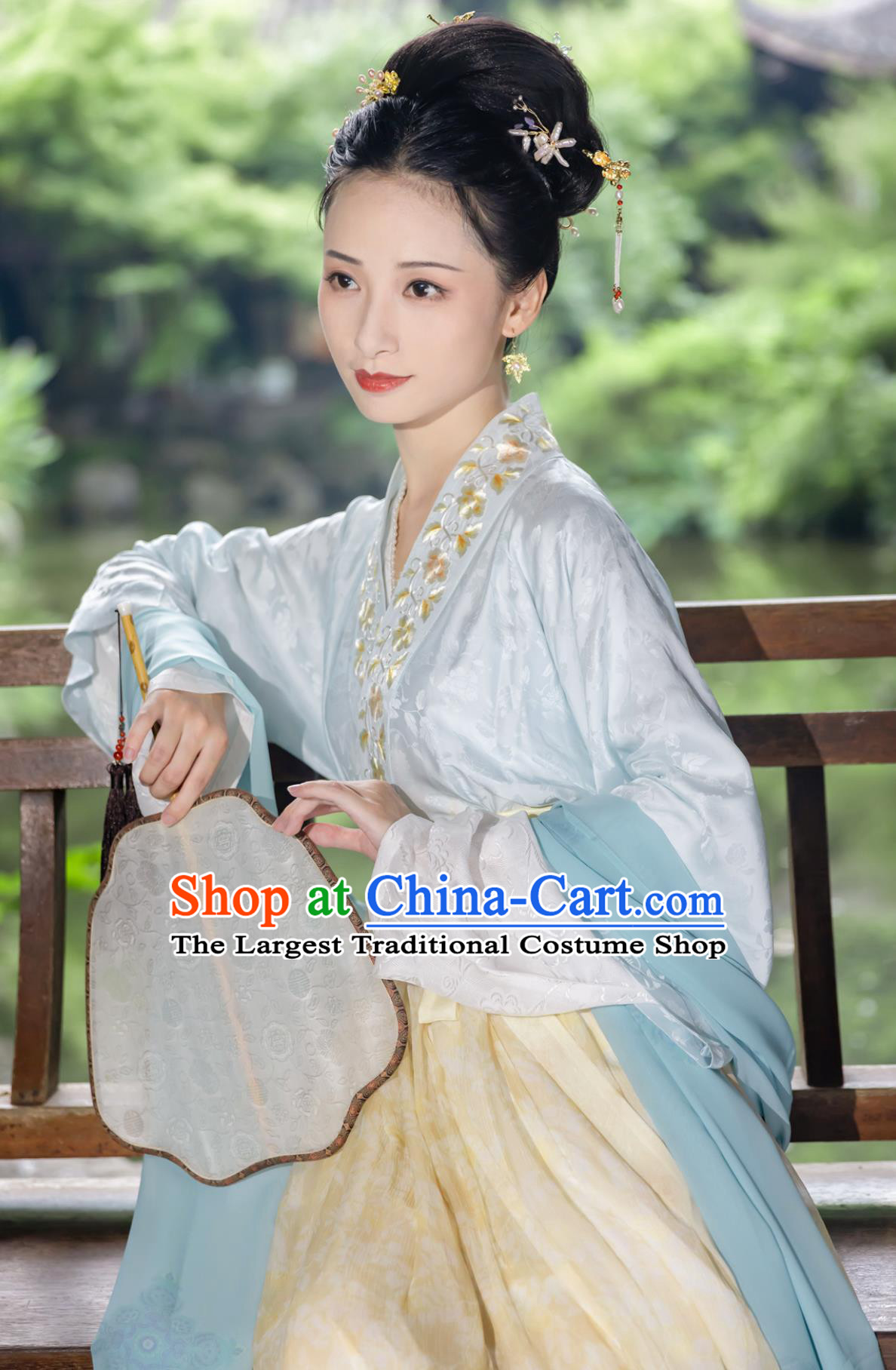 Traditional Chinese Costumes Song Dynasty Silk Jacquard Jiaoling Blouse Ruqun Set