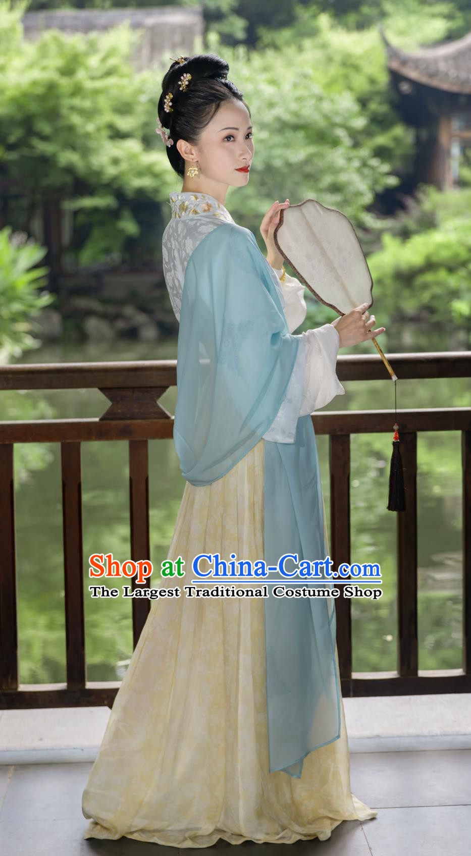 Traditional Chinese Costumes Song Dynasty Silk Jacquard Jiaoling Blouse Ruqun Set