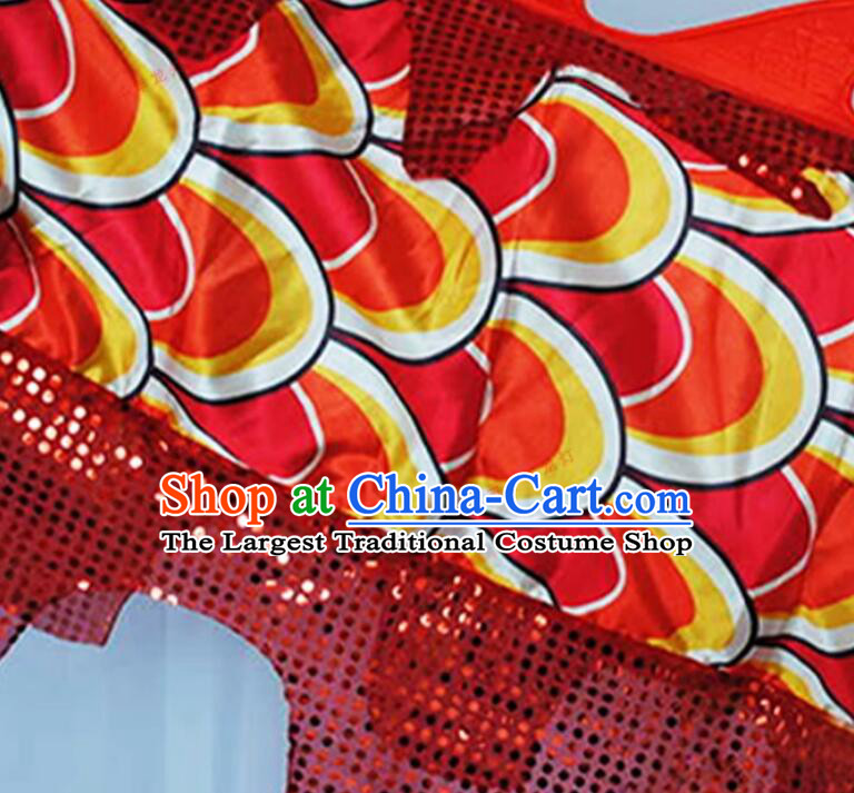 Lantern Festival Dancing Dragon Prop Chinese Dragon Dance Clothing Red Satin Dragon Dance Costume Complete Set