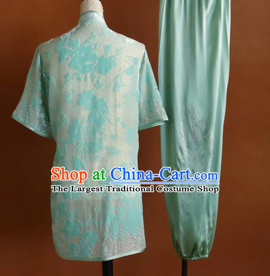 Professional Kung Fu Competition Clothing Light Blue Martial Arts Costume Chinese Changquan Performance Uniform