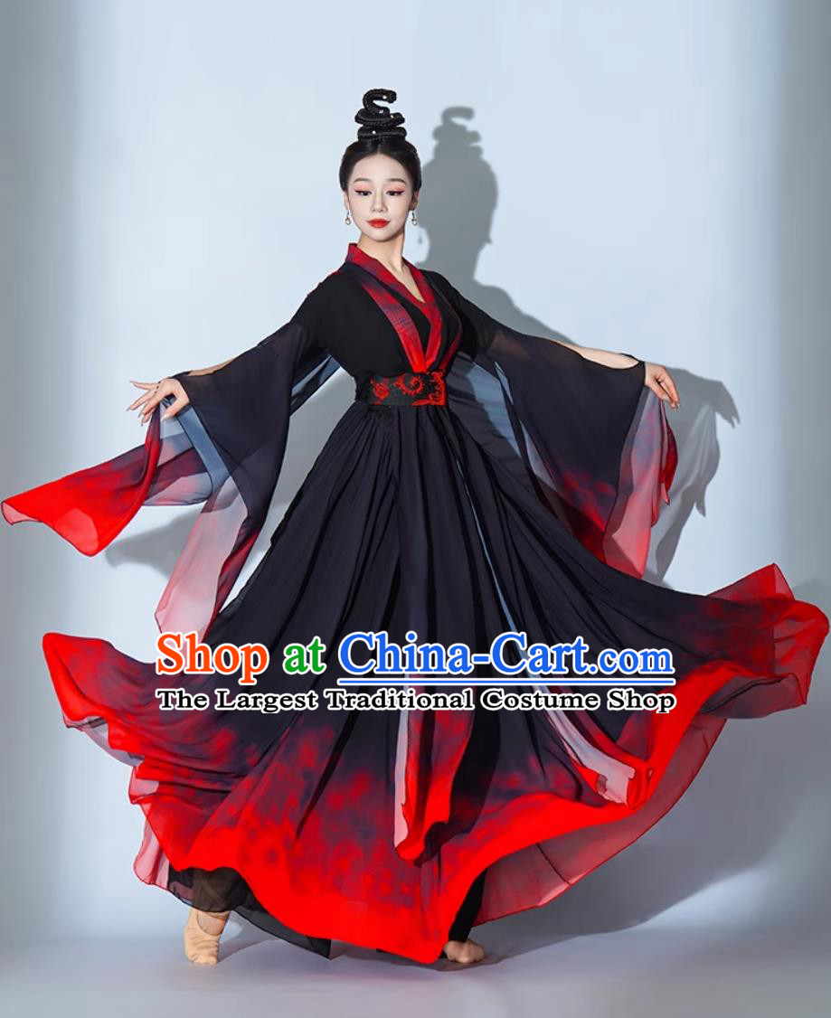 Chinese Dance Performance Costumes Hanfu Performance Attires Classical Dance Clothing Snow Dragon Chant Dresses Set