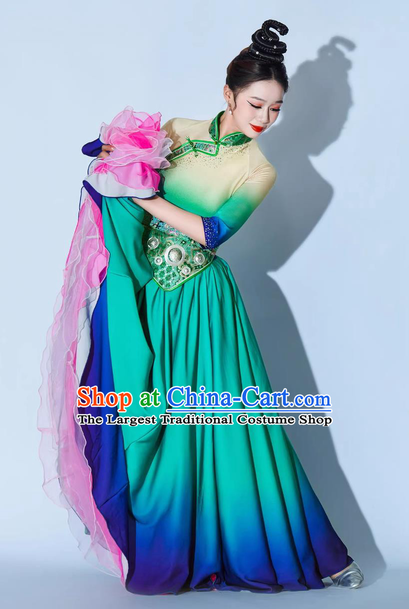 Gesang Flower Dance Performance Costume Tibetan Dance Attire Zang Ethnic Minority Dress Opening Dance Clothing