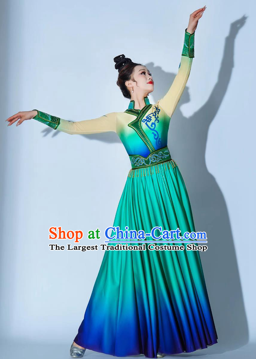 Xinjiang Dance Performance Costume Chinese Ethnic Clothing Womens Tibetan Dance Dress