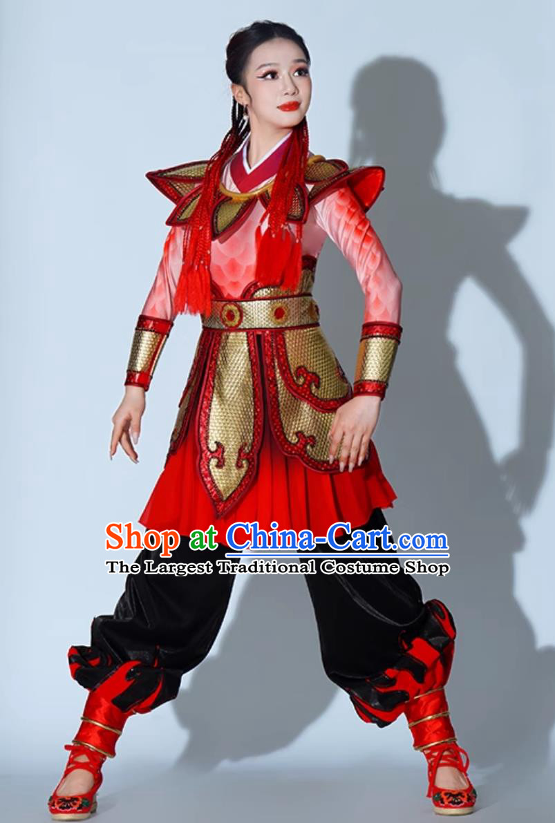 Drum Performance Costume Nezha Performance Attire Chinese Celebration Drum Show Clothing