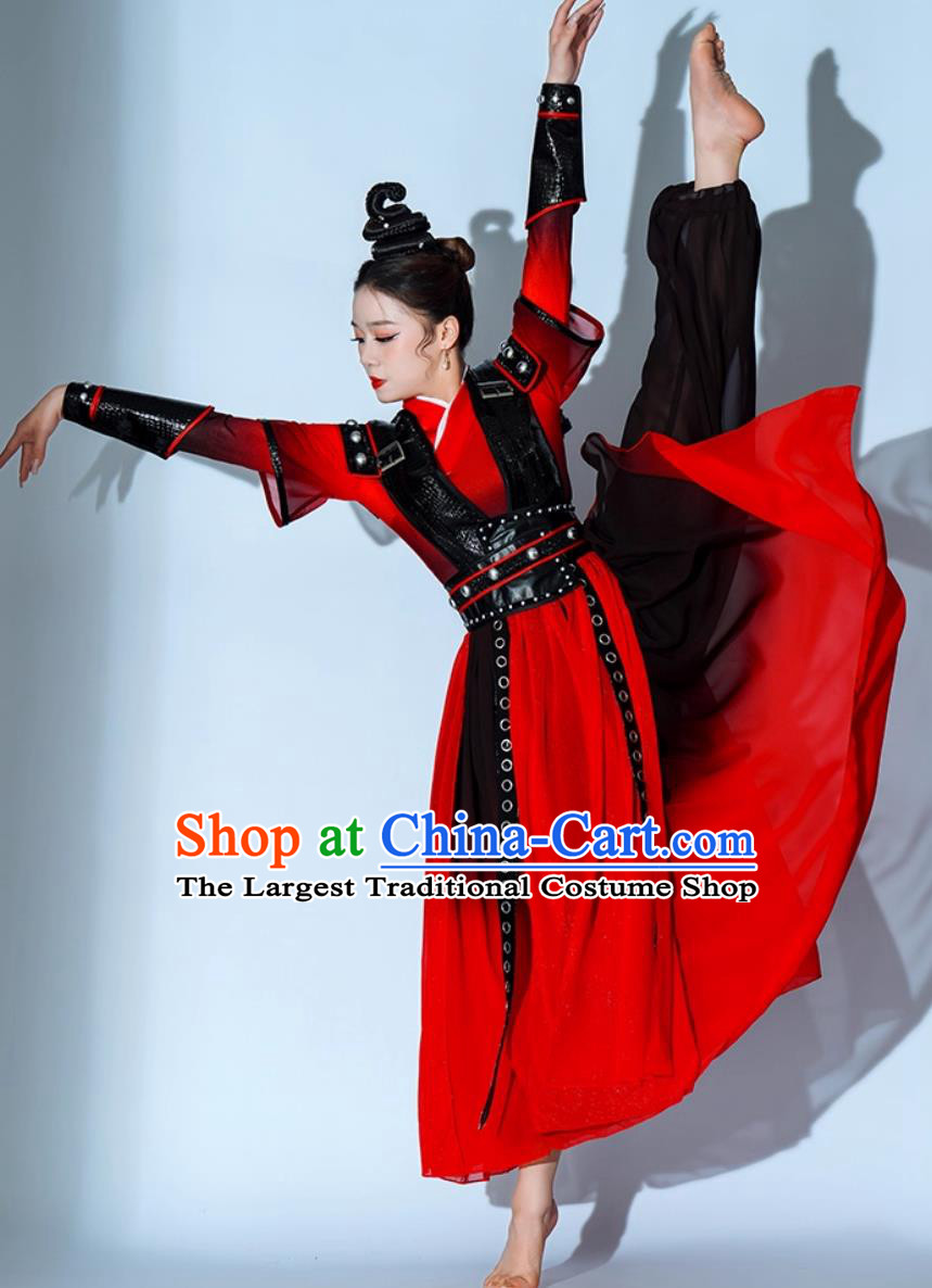 Snow Dragon Chant Dance Costumes Chinese Style Drum Performance Attires Warrior Sword Dance Clothing for Women for Men