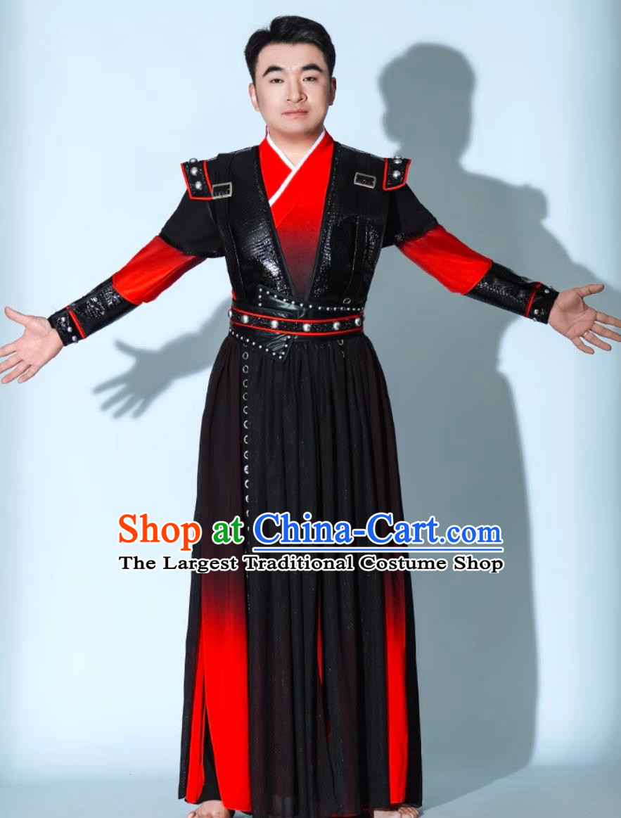 Snow Dragon Chant Dance Costumes Chinese Style Drum Performance Attires Warrior Sword Dance Clothing for Women for Men