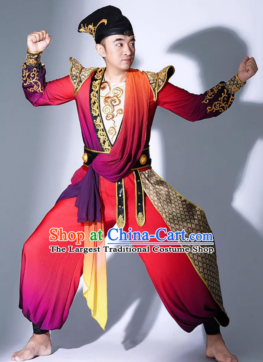Hu Xuan Dance Drum Performance Costume Male Majestic Gong Drum Flying Attire Grand Opening Dance Costume