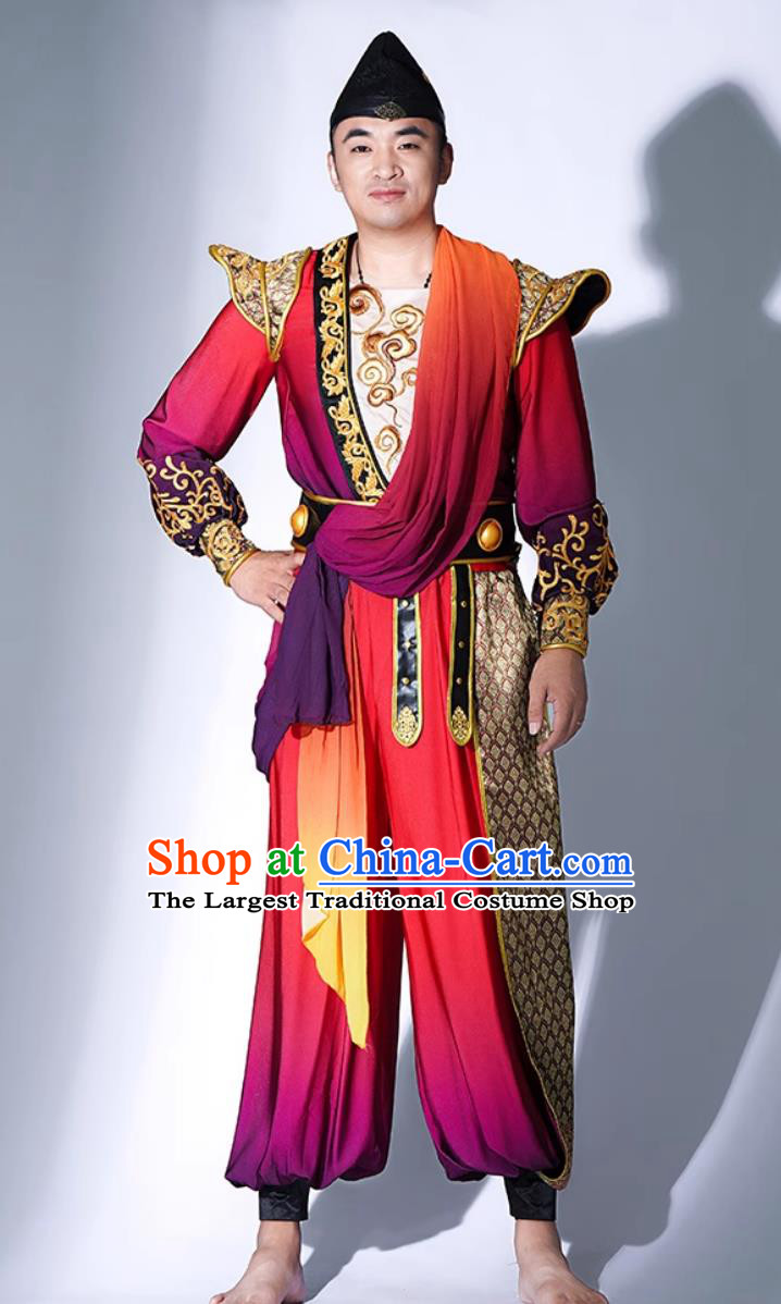 Hu Xuan Dance Drum Performance Costume Male Majestic Gong Drum Flying Attire Grand Opening Dance Costume