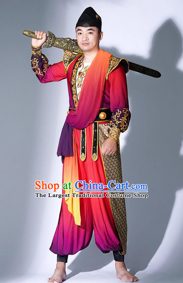 Hu Xuan Dance Drum Performance Costume Male Majestic Gong Drum Flying Attire Grand Opening Dance Costume