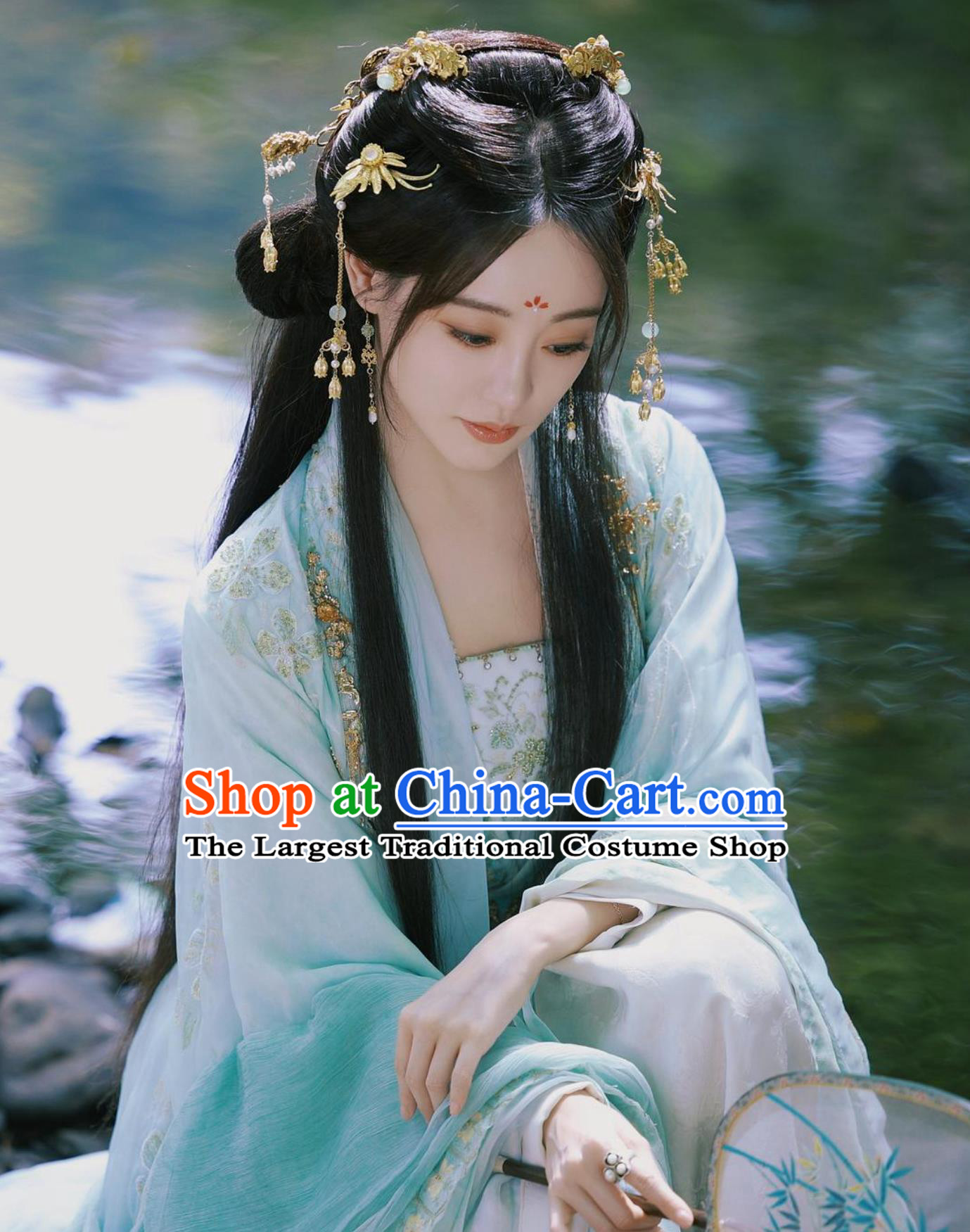 Ancient Chinese Noble Lady Clothing TV Series A Dream Within A Dream Song Yi Ting Costume Blue Traditional Hanfu Dress