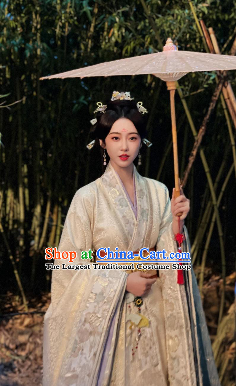 Traditional Hanfu Dress Chinese Warring States Time Empress Clothing TV Series The Prisoner Of Beauty Su E Huang Costume