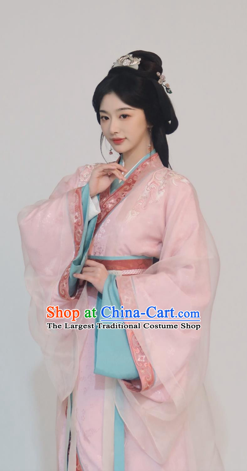 TV Series The Prisoner Of Beauty Zhen Chu Yu Costume Traditional Pink Hanfu Dress Ancient Chinese Warring States Time Noble Lady Clothing