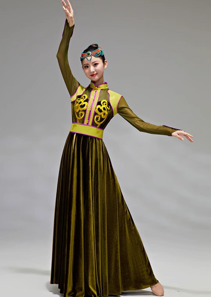 Mongolian Dance Performance Outfit Women Ethnic Mongolian Show Costume