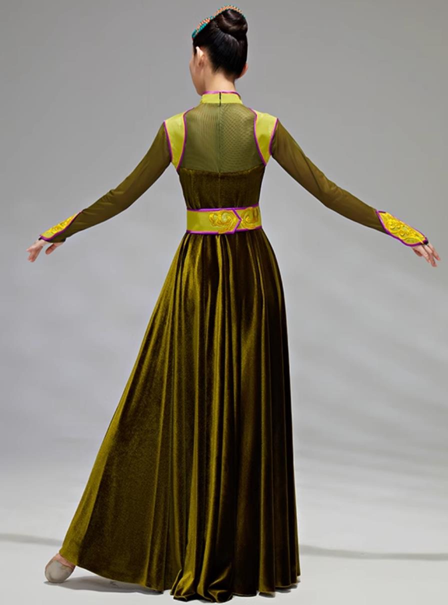 Mongolian Dance Performance Outfit Women Ethnic Mongolian Show Costume