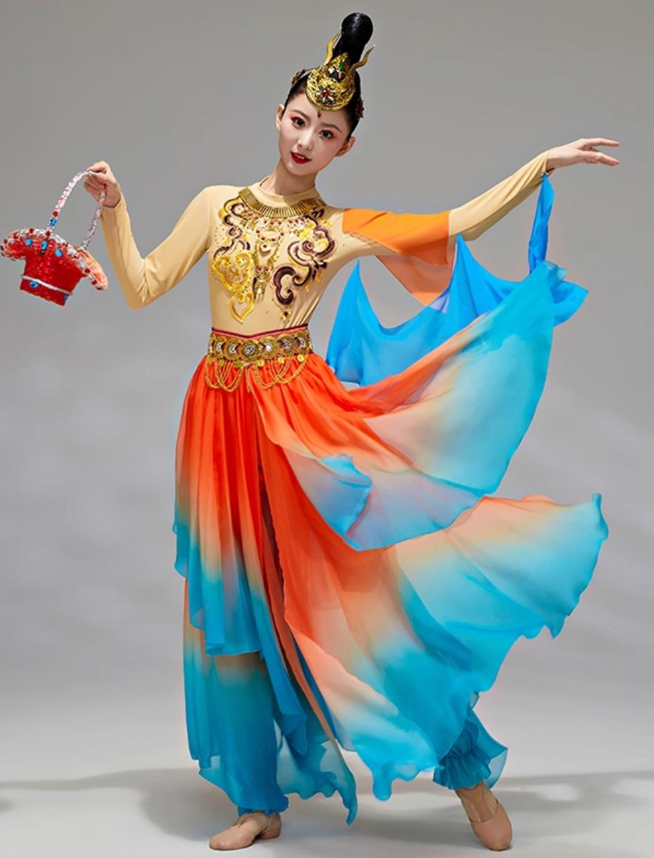 Dunhuang Feitian Hanfu Dance Costume Silk Road Lotus Classical Performance Outfit
