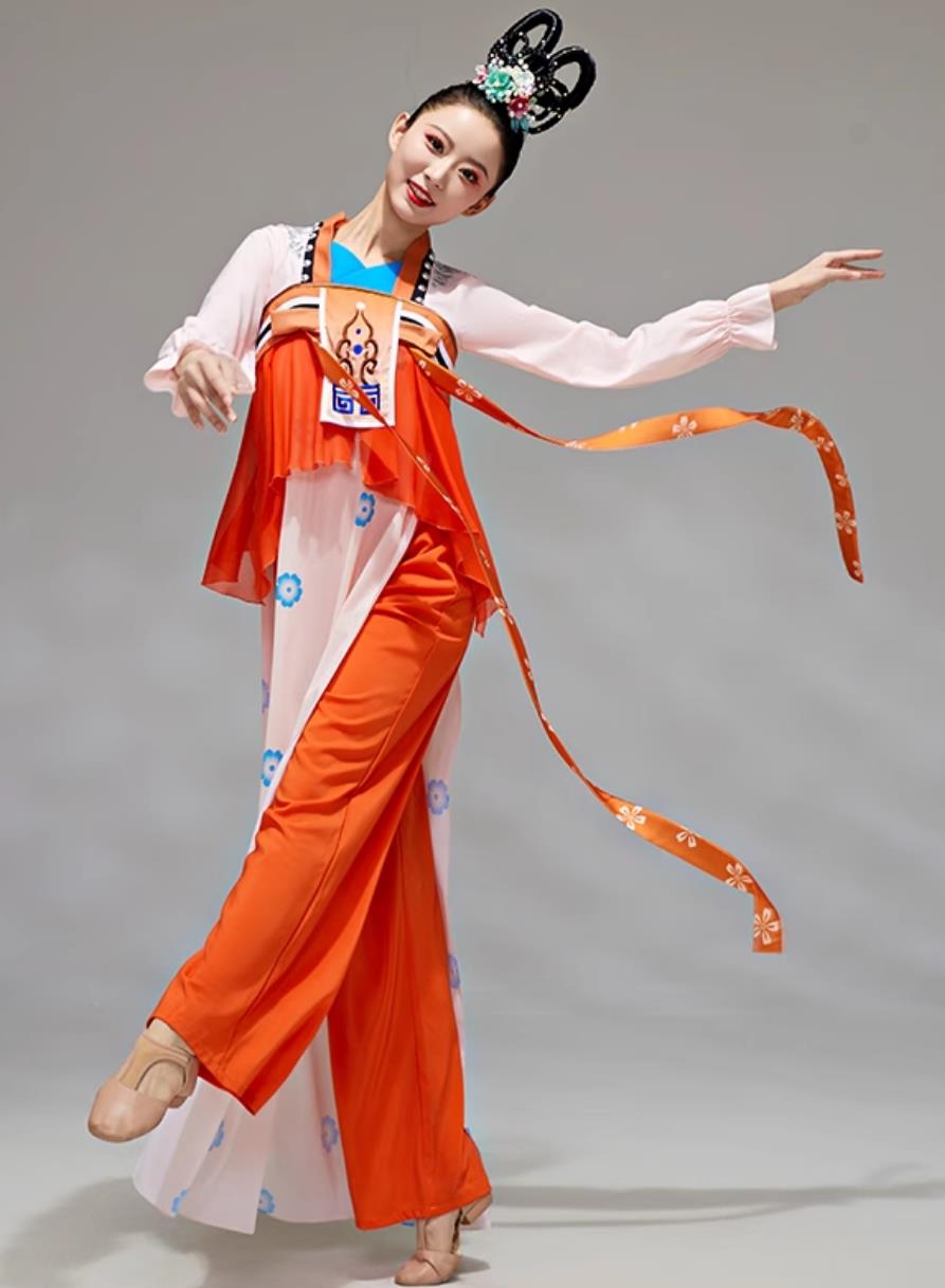 Tao Li Cup Flying Bird Beard Dance Outfit Women Classical Dance Fan Dance Costume Traditional Hanfu Dress