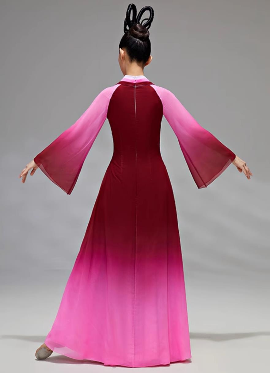 Classical Dance Performance Outfit Women Solo Dance Costume Chinese Style Flowy Dress
