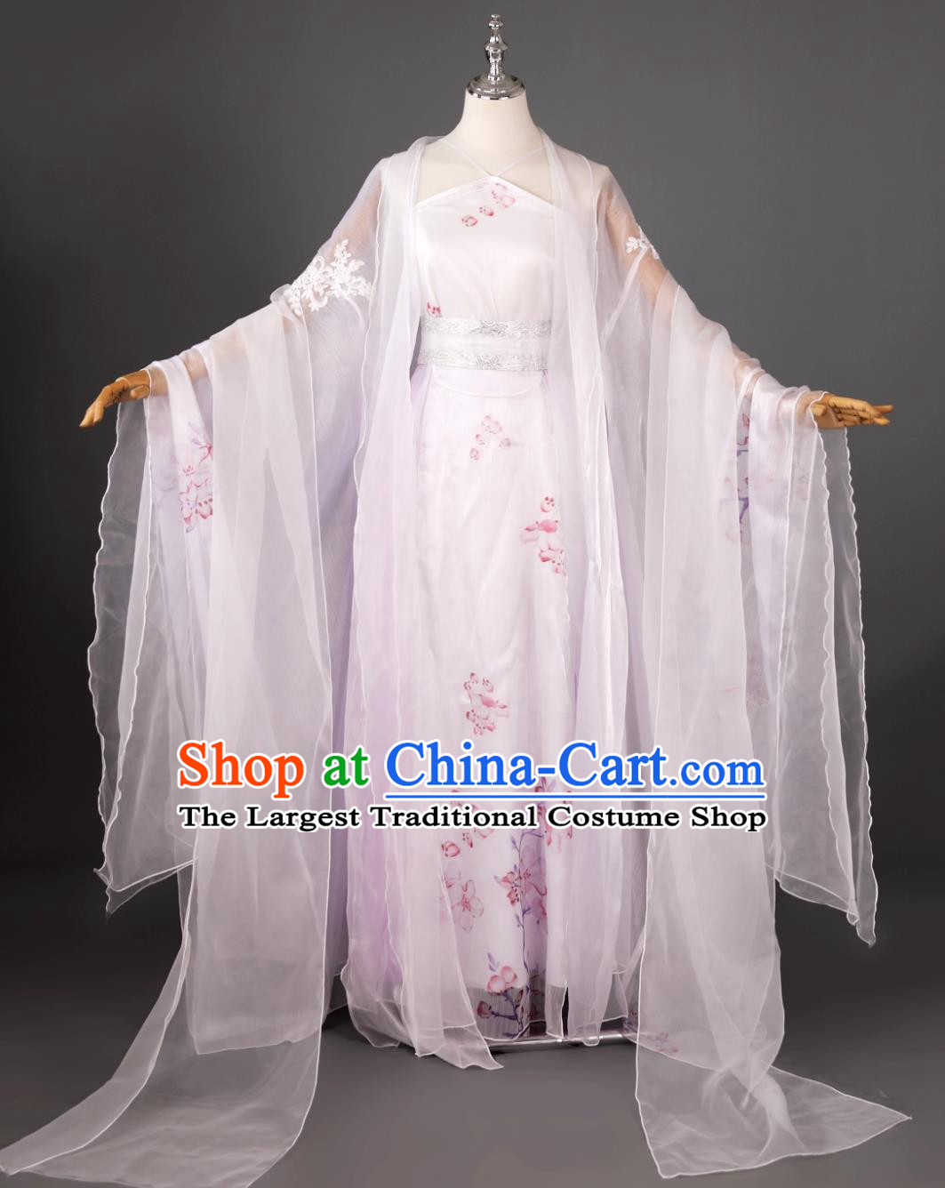 Ethereal Hanfu Dress White Chinese Classical Dance Dress Stage Performance Costume