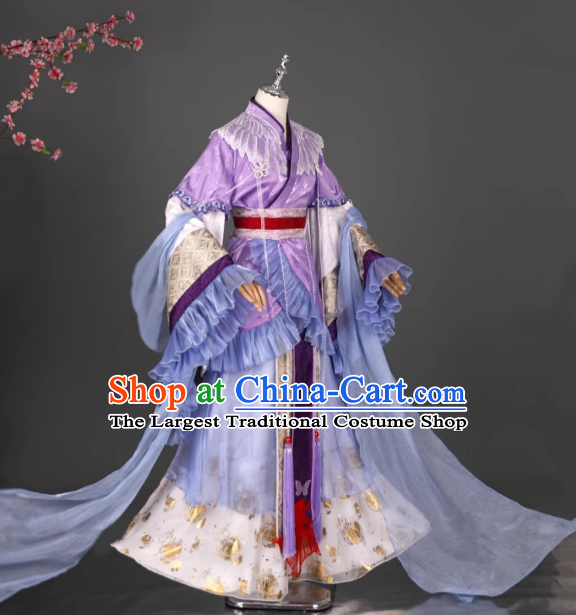 Wei Jin Style Purple Hanfu Dress Traditional Chinese Costume Ancient Fairy Chang E Attire
