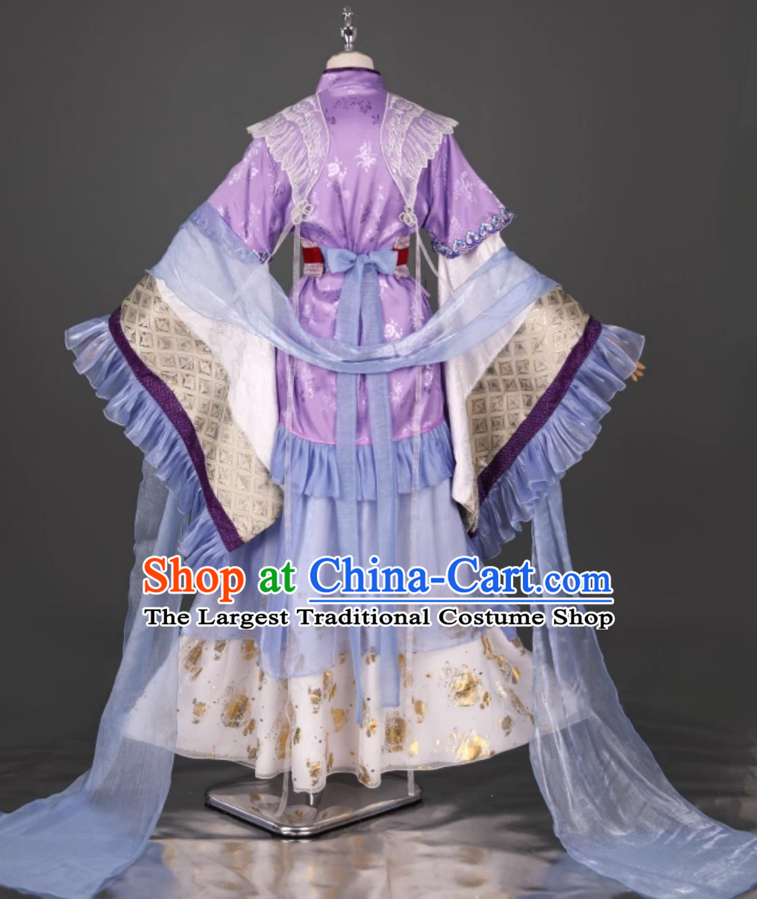Wei Jin Style Purple Hanfu Dress Traditional Chinese Costume Ancient Fairy Chang E Attire