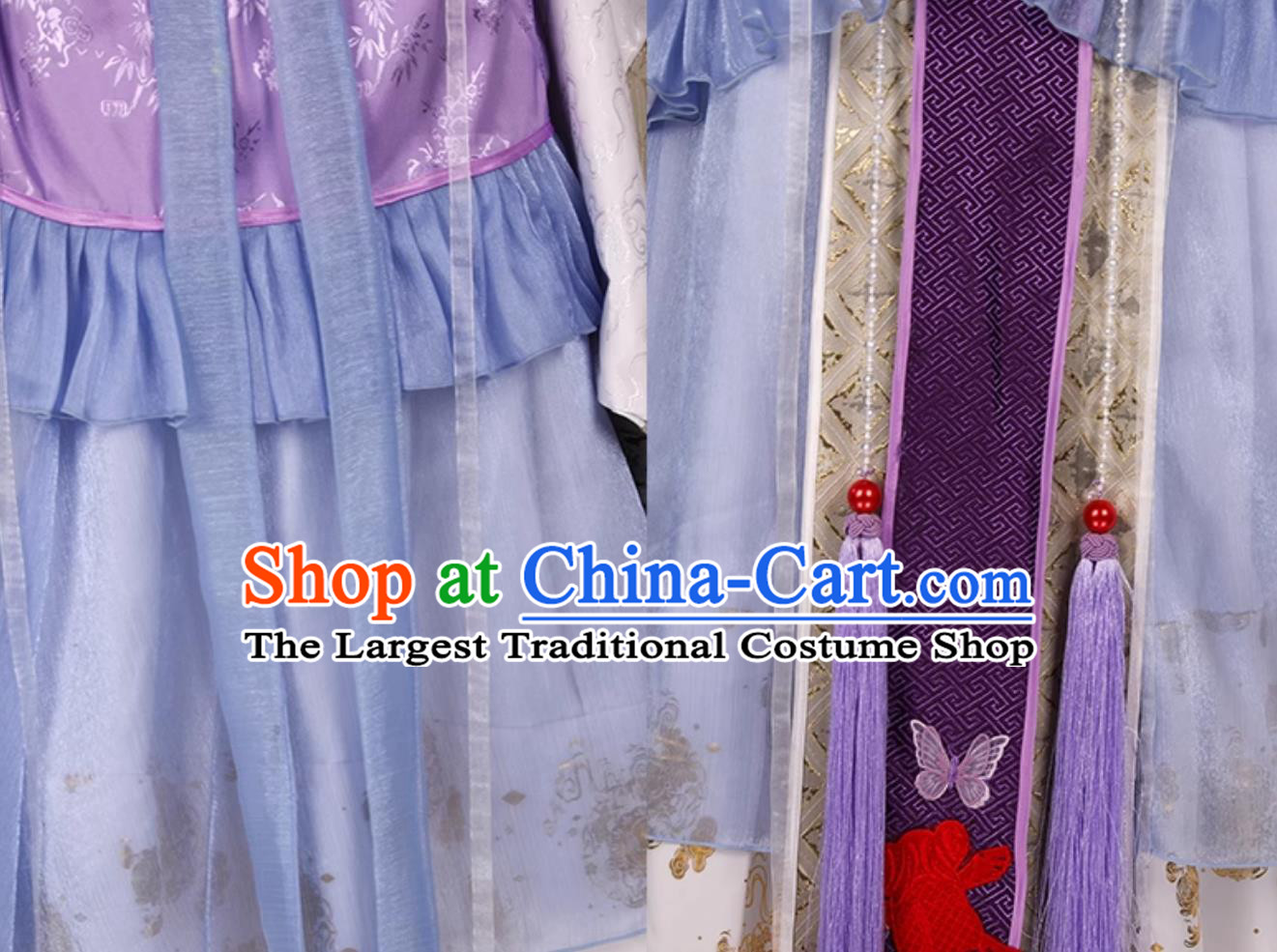 Wei Jin Style Purple Hanfu Dress Traditional Chinese Costume Ancient Fairy Chang E Attire