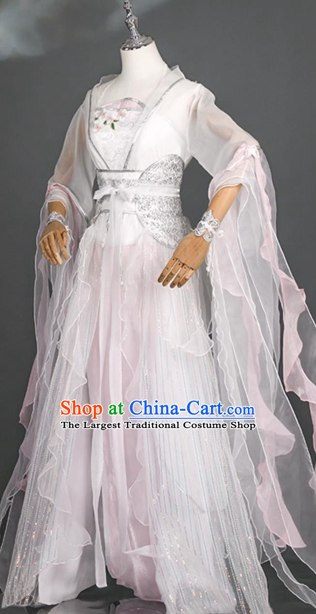 Fairy Classical Dance Gown Ancient Chinese Style Hanfu Cosplay White Snake Costume Stage Performance Clothing