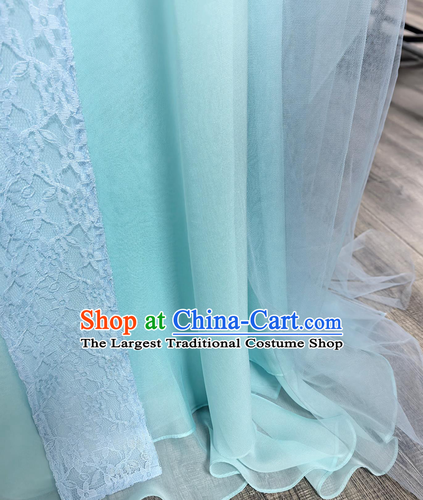 Traditional Hanfu Clothing Chinese TV Series Fairy Blue Dress Jin Dynasty Costume