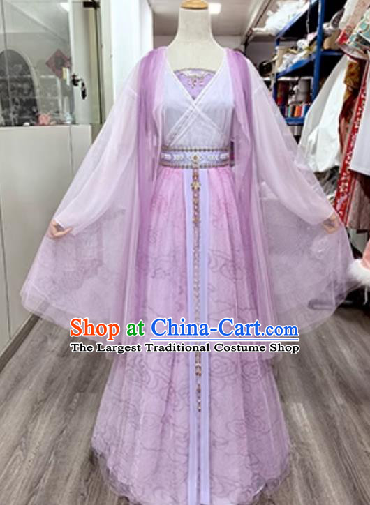 Immortal Samsara Yan Dan Purple Dress Chinese Moon Fairy Costume Chinese Xianxia Drama Goddess Attire