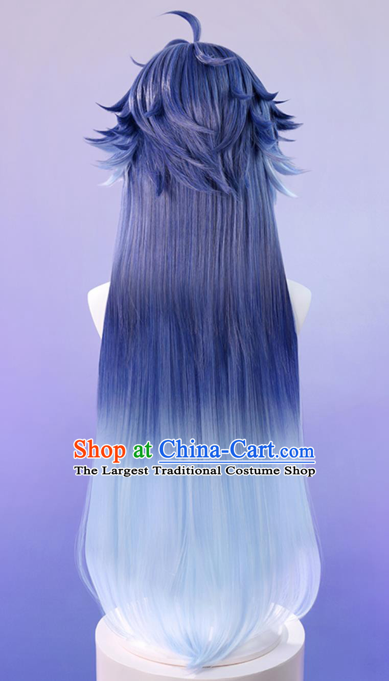 Genshin Impact Freminet Cosplay Wig Ends Sideburns Gradient Hair Halloween Hairpiece