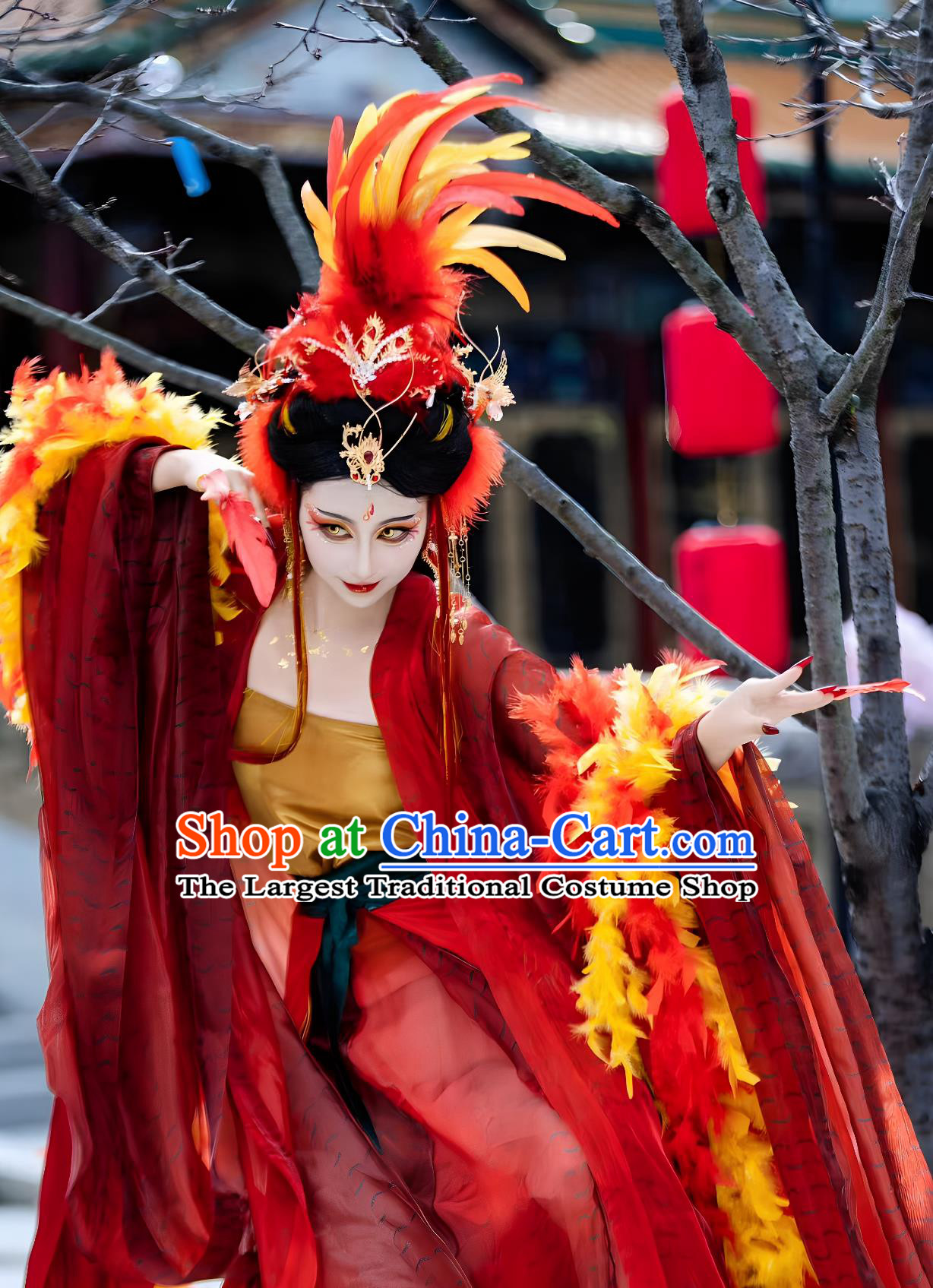 Classic Of Mountains And Seas Series Phoenix Generous Hanfu Dress Ancient Chinese Fairy Costume Performance Show Clothing