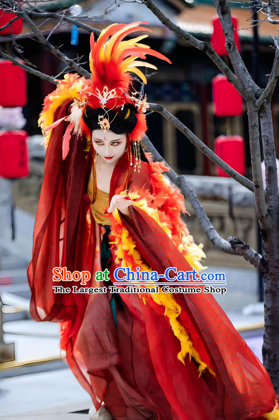 Classic Of Mountains And Seas Series Phoenix Generous Hanfu Dress Ancient Chinese Fairy Costume Performance Show Clothing