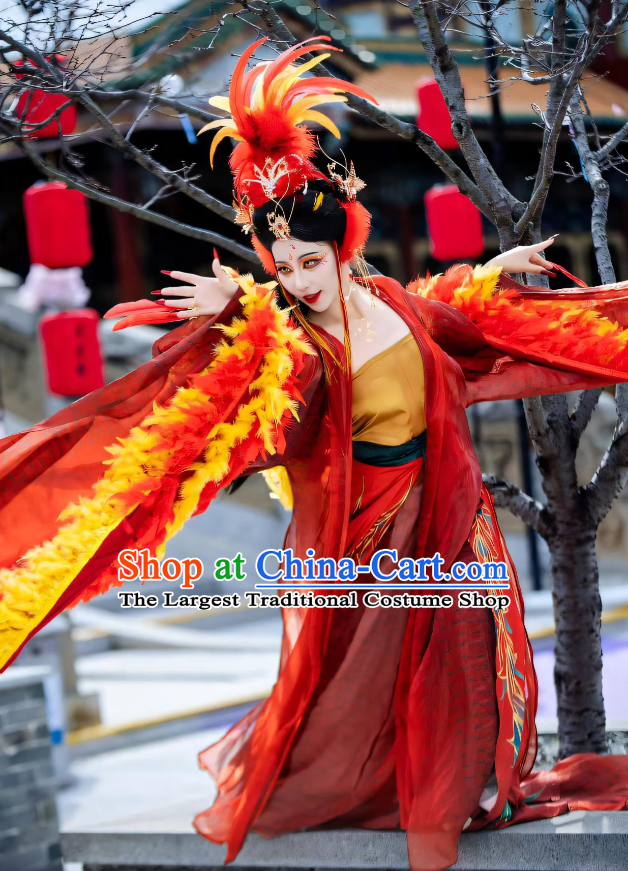 Classic Of Mountains And Seas Series Phoenix Generous Hanfu Dress Ancient Chinese Fairy Costume Performance Show Clothing