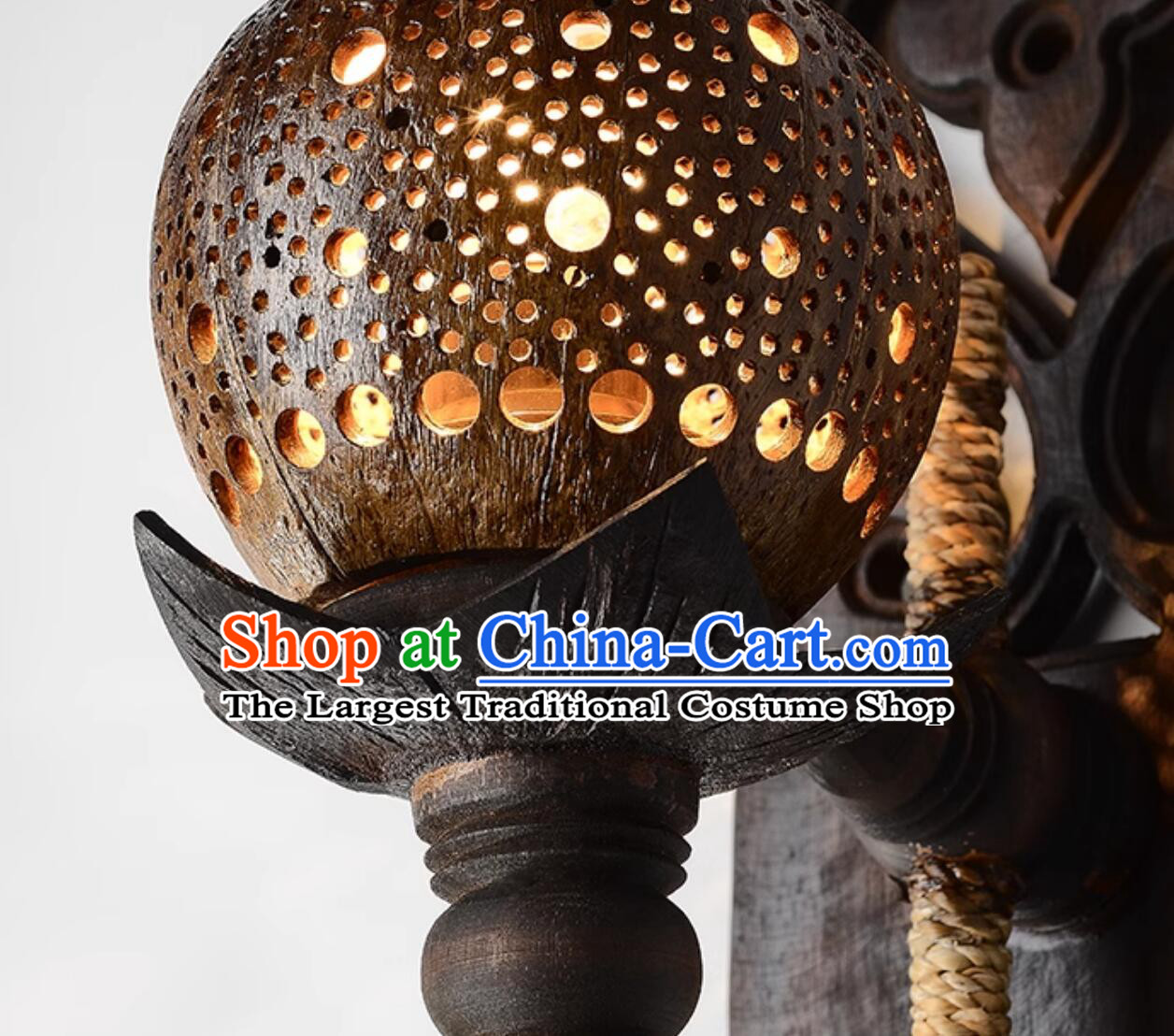 Thai Coconut Shell Lamp Bedside Night Light Southeast Asian Style Guesthouse Wall Light Stairway Corridor Wall Sconce